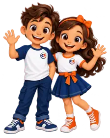 Word Amigos Kids mascots waving